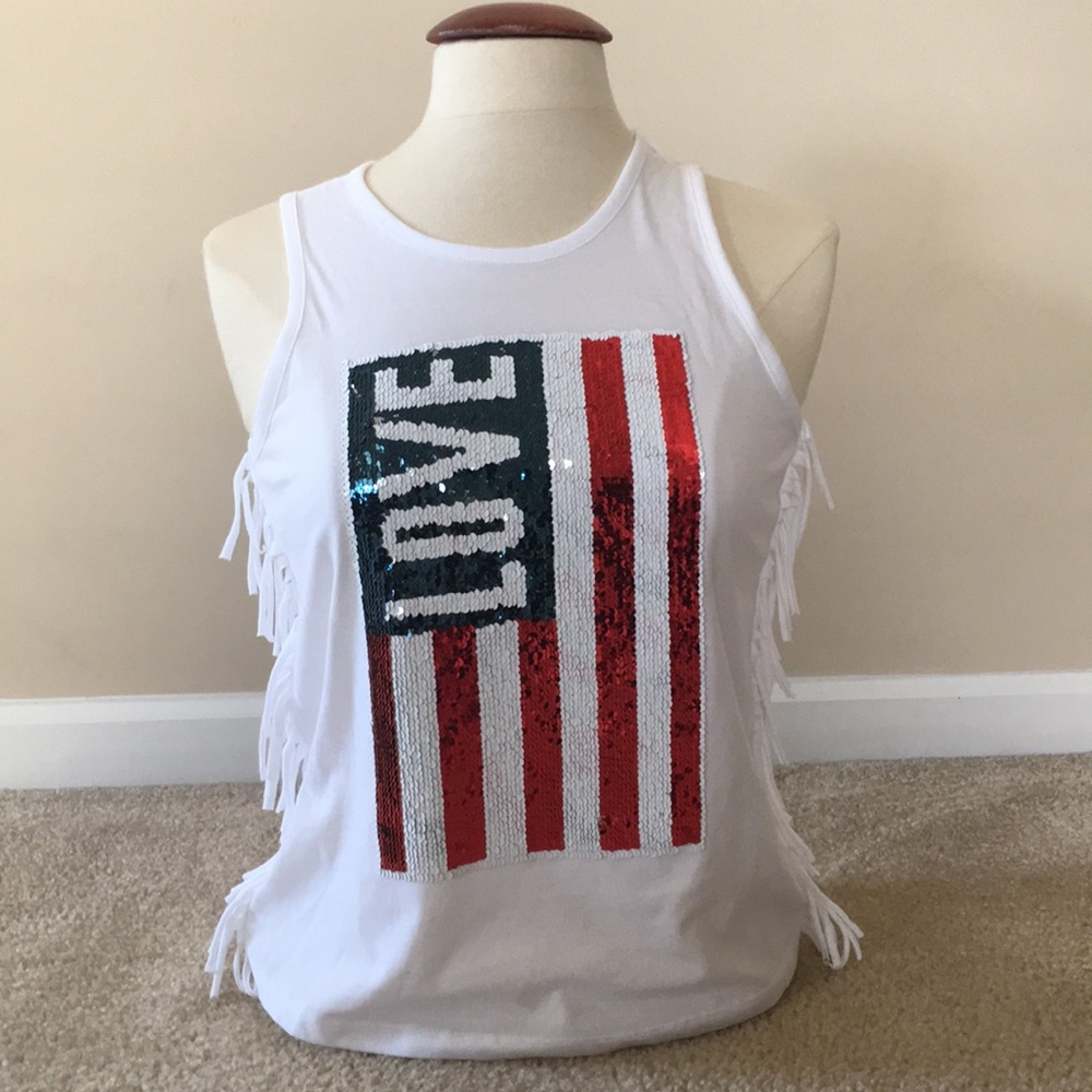 Sequin Flipping American Flag Shirt